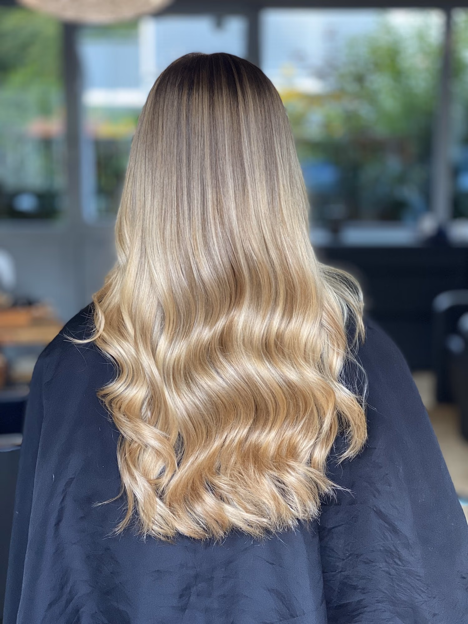 Balayage von Braun zu Blond, Rückansicht, Haar Exakt Augsburg